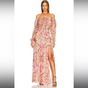 DUNDAS X Revolve Pink Off-Shoulder Maxi Dress